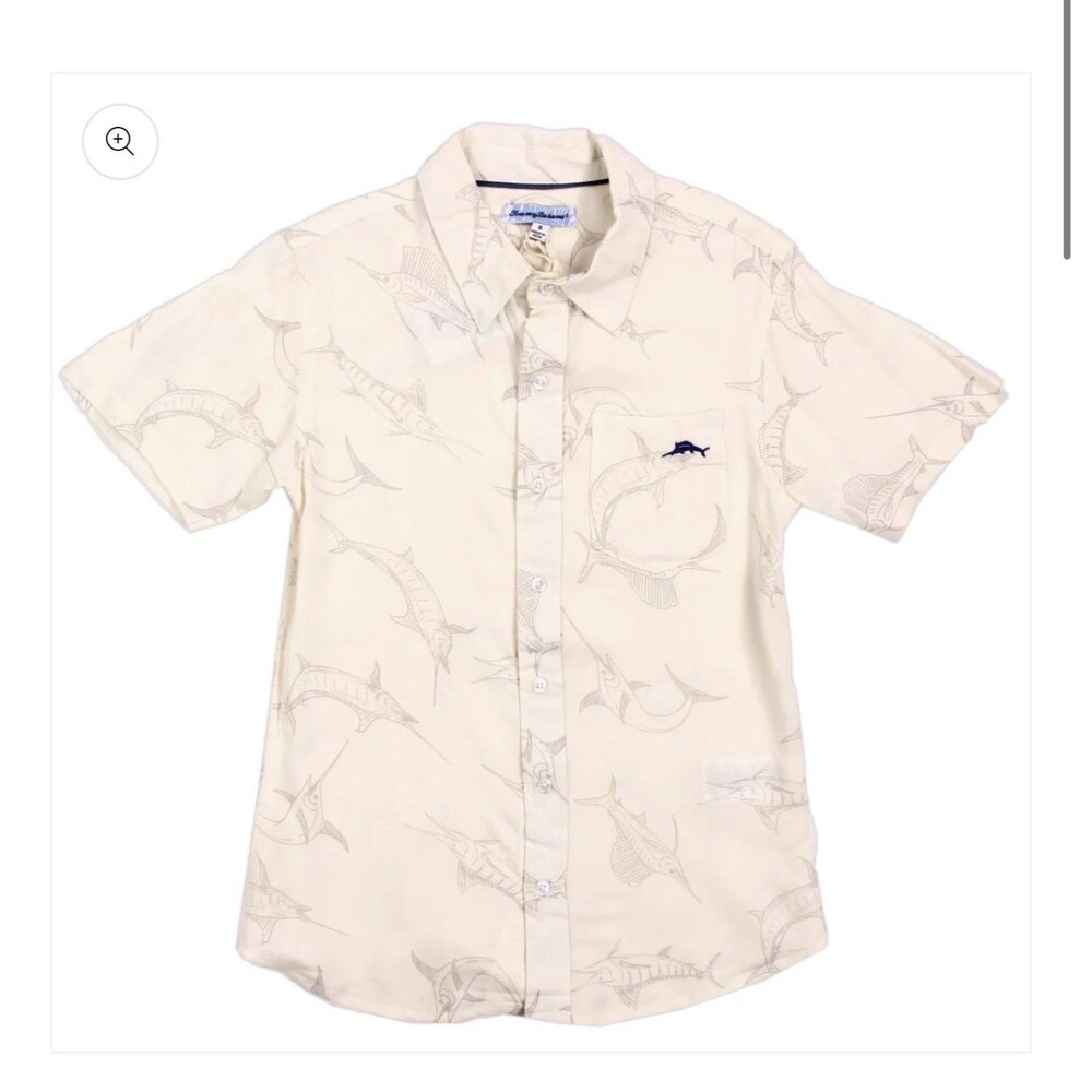 Tommy Bahama Boys' Button-down Shirt Marlin Fish Print 8yrs